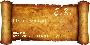 Ebner Konrád névjegykártya